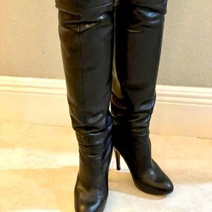 Zara Over the Knee black leather boots size 37